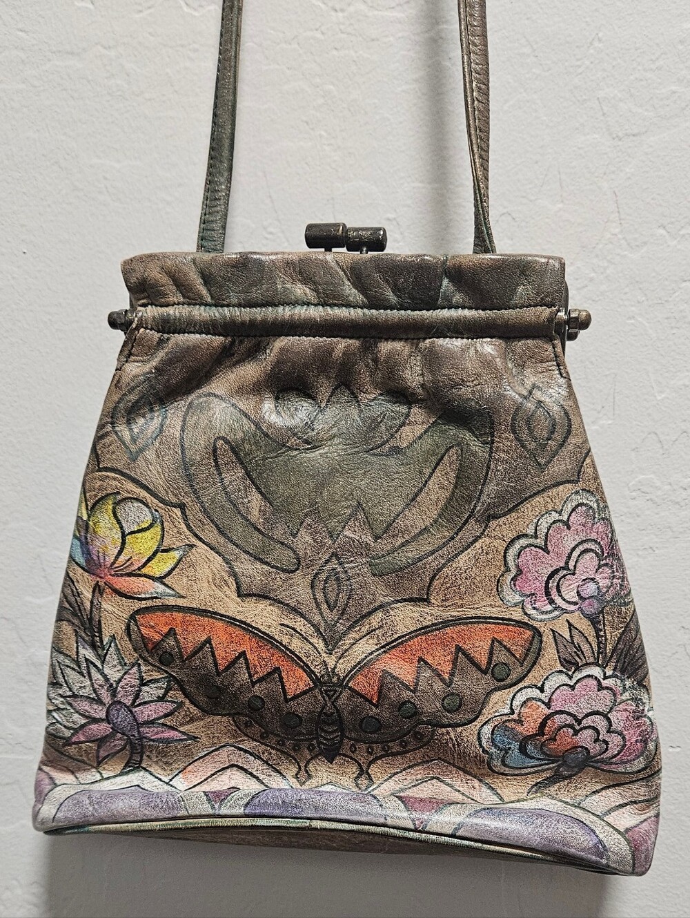 Jane Yoo Wearable Art Hand-Painted Leather Crossbody Bag